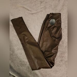 Aerie Offline Real Luxe Brown Pleather Leggings